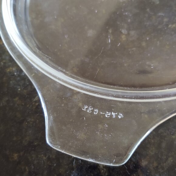 PYREX BUTTERFLY GOLD CASSEROLE DISH  REPLACEMENT LID 475 C-31 FLAT TAB HANDLES - Picture 3 of 7